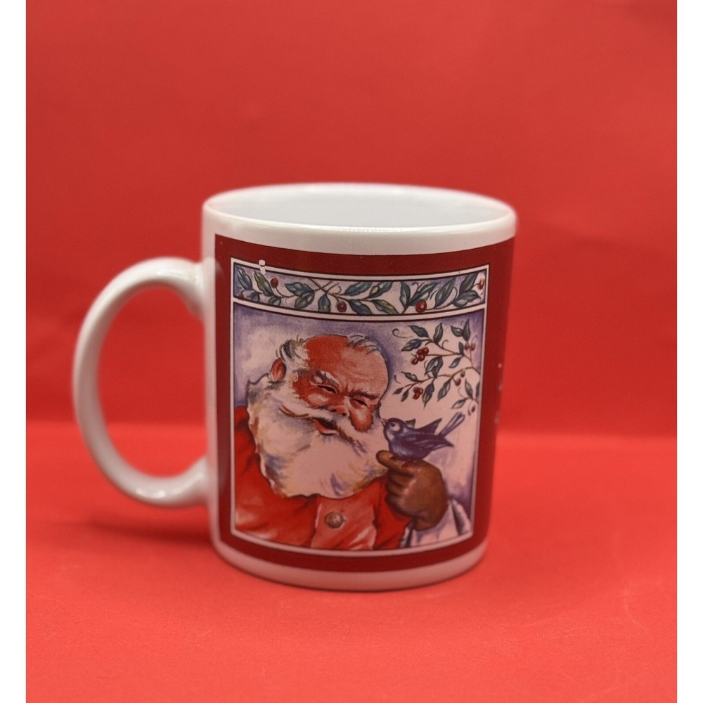Santa's Friends Mugs Cups Vintage K.I.C. Stoneware Coffee/Tea Set Of 4 Christmas - Picture 11 of 16